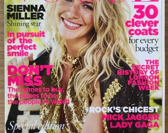 Vogue UK Oct 2009 British Style Original Fashion Magazine  Gift Birthday Present Sienna Miller cover