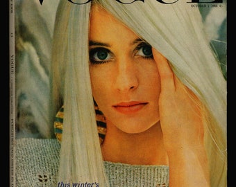 Vogue UK Oct 1st 1966 Vintage Fashion Magazine Jill Kennington by Saul Leiter Biba Twiggy