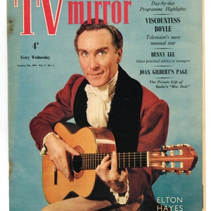 TV Mirror Jan 9 1954 vol 2 no 2 Original Vintage Magazine cover : Elton Hayes 70th