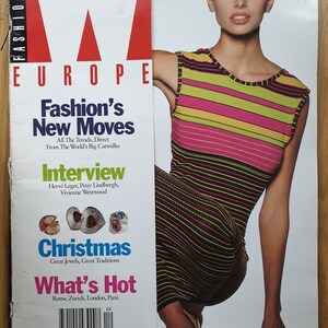 W Fashion Europe no 20 Dec 1992 -Jan 1993 Vintage Original Magazine s Present Niki Taylor
