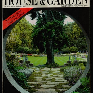 House & Garden US Feb 1985 America&#39;s Edition Magazine The Rockefeller Garden in Maine