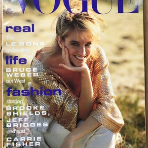 Vogue UK Jan 1991 Birthday Gift Present Original British Vintage Fashion Magazine Sarah Jessica Parker cover