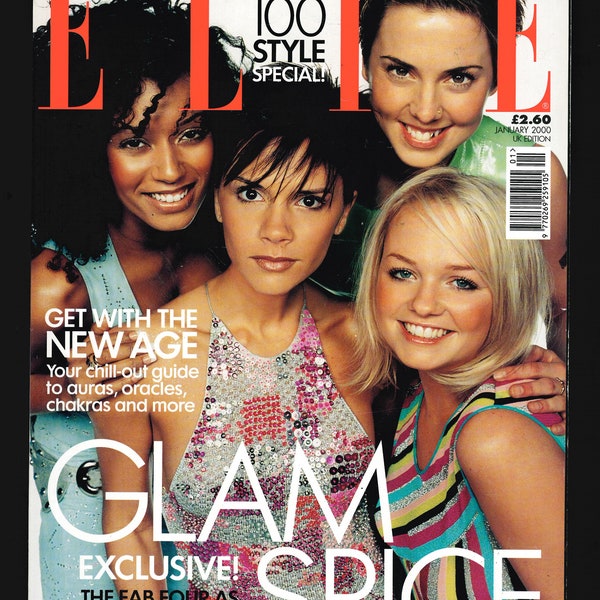 Elle UK Enero 2000 Revista de moda vintage original británica Spice Girls