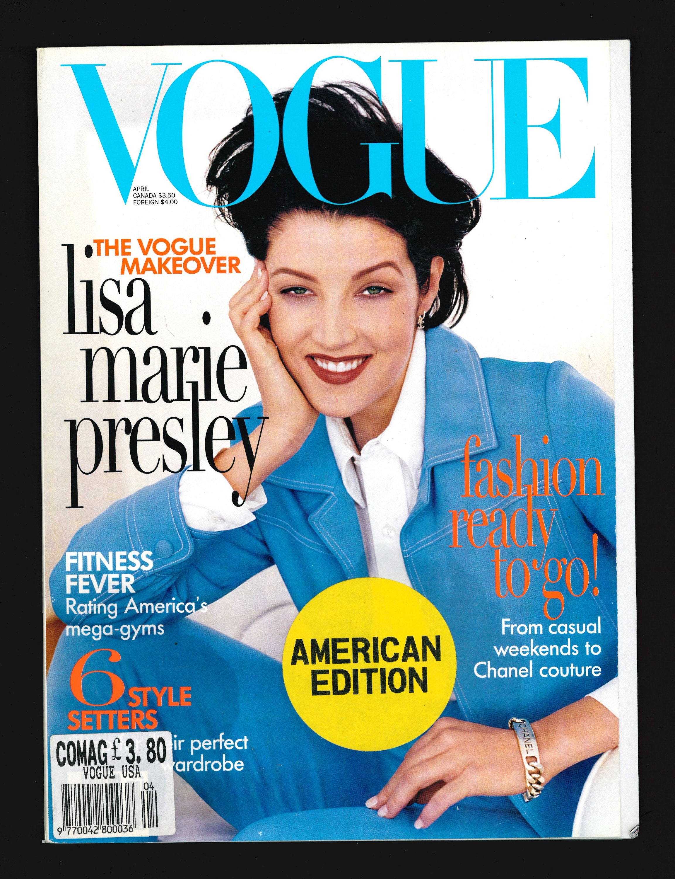 Vogue US April 1996 Original Vintage Fashion Magazine Lisa Marie