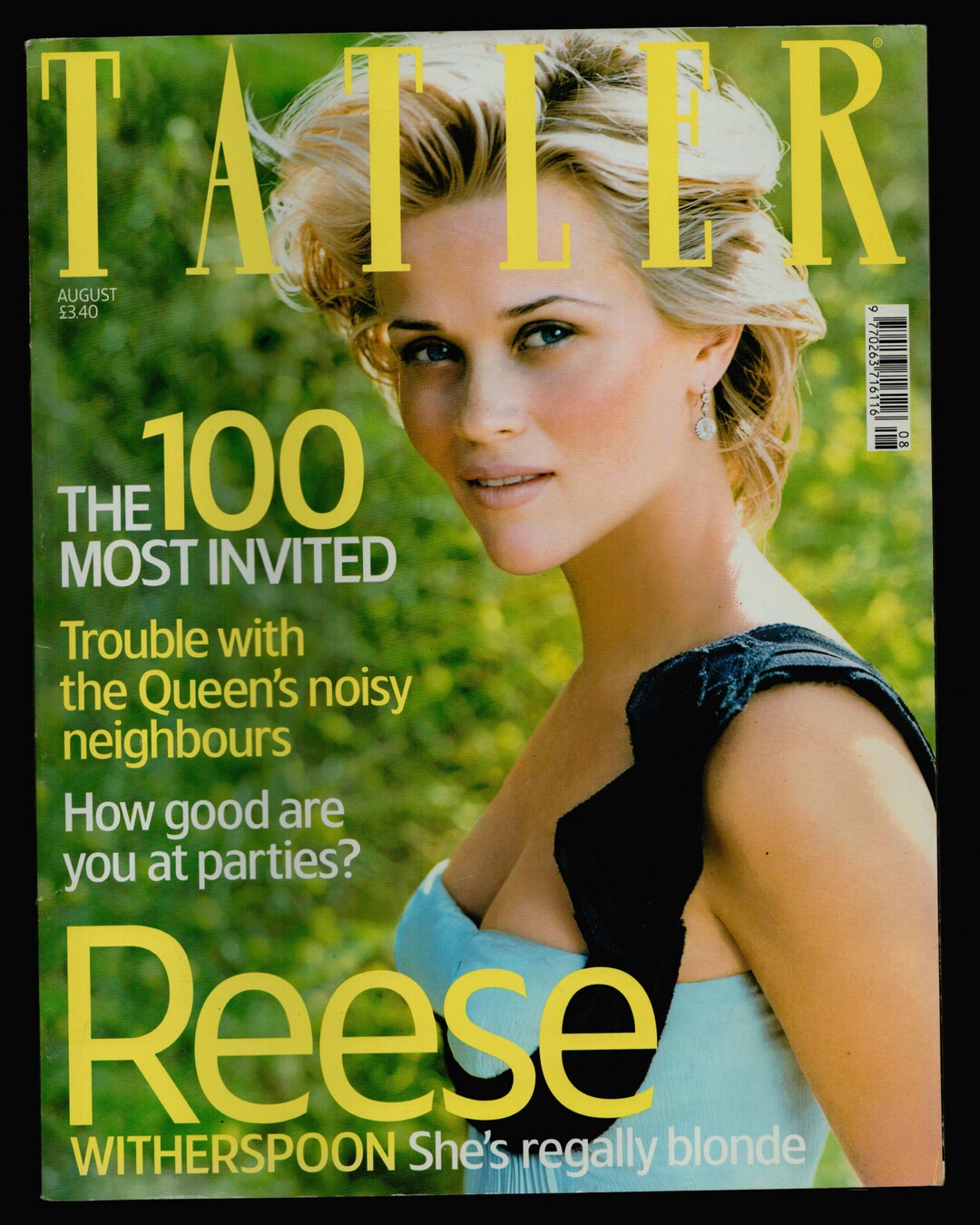 Tatler Aug 2003 UK Fashion Magazine Cover:reese Witherspoon - Etsy