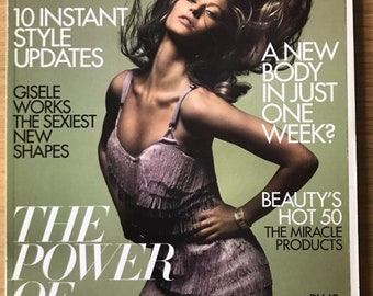 Harper's Bazaar UK oktobernummer Thinking Fashion British Vintage Original Fashion Magazine Present Födelsedagspresent Gisele Bunchen omslag