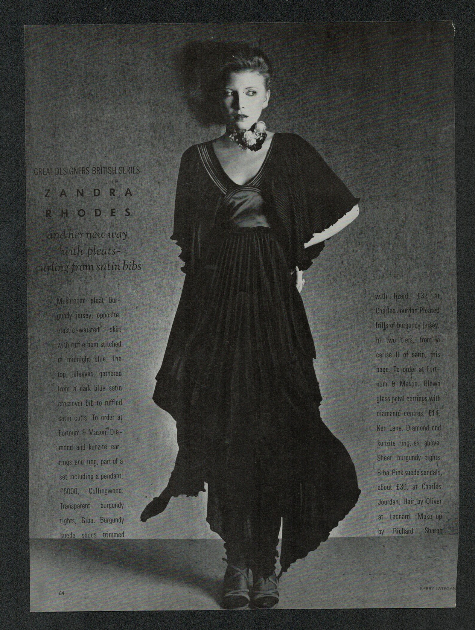 Zandra Rhodes Text Zandra Rhodes 1975 Original Tear Sheet Ideal for Framing - Etsy