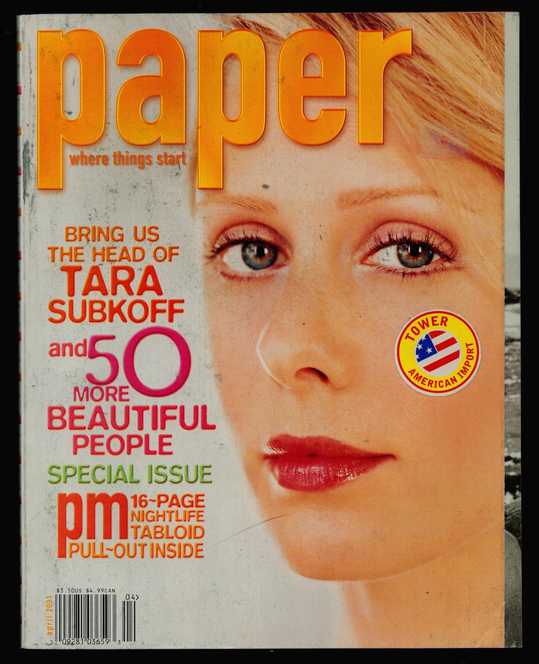 Paper April 2001 US American Original Pop Culture Fashion Magazine ...
