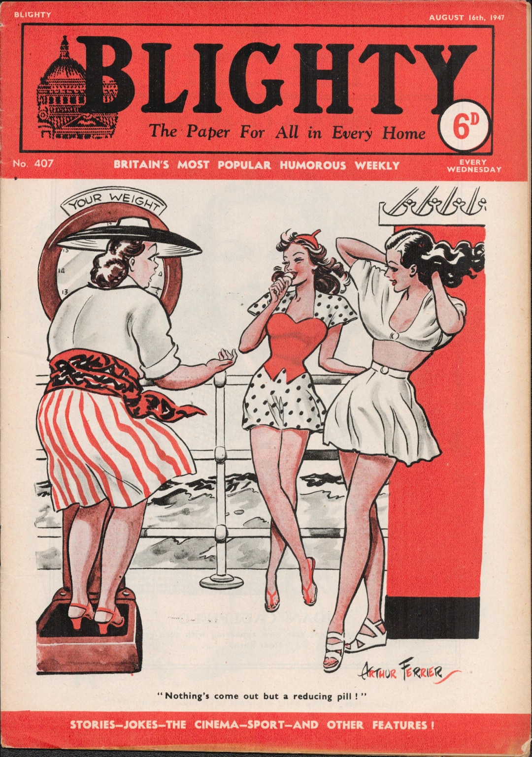 blighty-august-1947-original-vintage-rare-humorous-comics-etsy