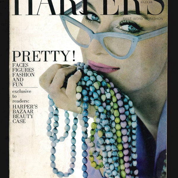 60th Birthday Harper's Bazaar UK July 1964 Original Vintage Rare Retro Fashion Magazine