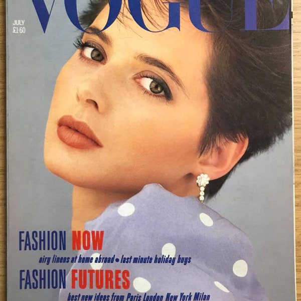 Vogue Reino Unido julio de 1984 British Original Vintage Fashion Magazine Regalo de cumpleaños Isabella Rossellini portada 40
