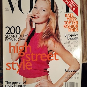 Vogue UK April 1996 Kate Moss British Original Fashion Magazine