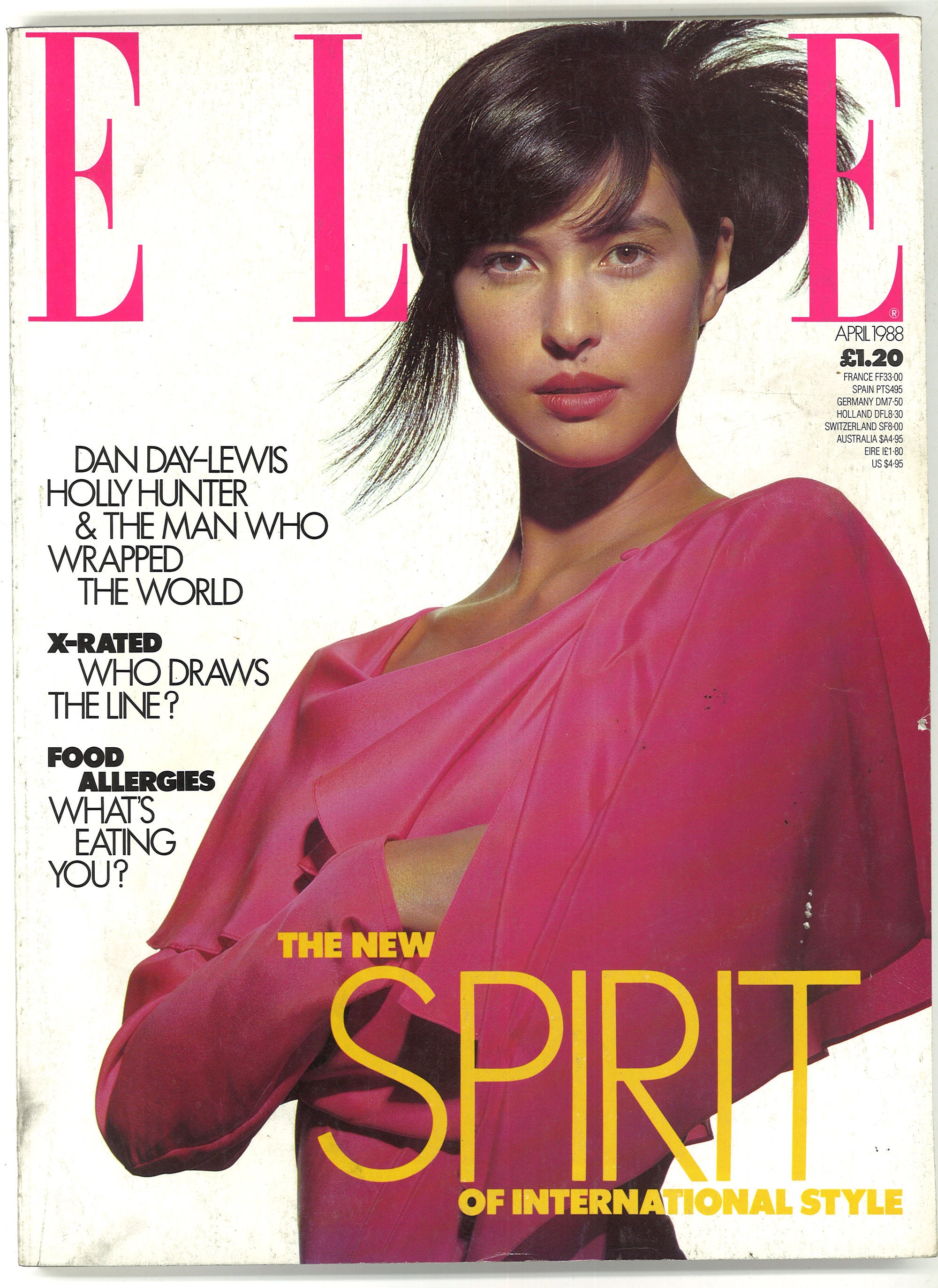 Elle UK April 1988 British Original Vintage Fashion Magazine Gift