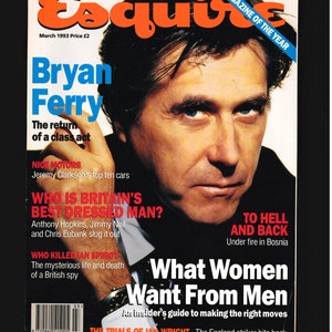 Esquire Magazine March 1993 Magazine Cover: Bryan Ferry