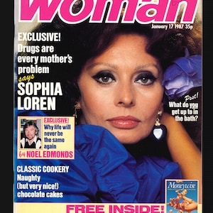 Vrouw 17 januari 1987 Vintage Magazine Mode Schoonheid Koken Sophia Loren
