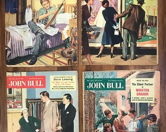 John Bull Magazine Bundle of 4 copies April 1956  UK Original British Rare Retro Vintage