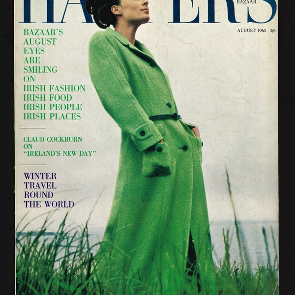 Harper's Bazaar UK Aug 1965 Original Vintage Fashion Magazine Claud Cockburn
