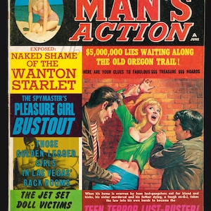 Man&#39;s Action June 1968 vol 7 no 12  Pulp Magazine Stories Action Adventure
