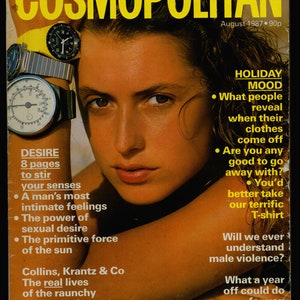 Cosmopolitan UK Aug 1987 British Original Vintage Fashion Magazine Lisa Graham cover by Robert Erdmann