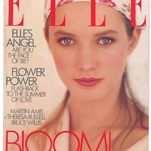 Elle UK Edition June 1987 British  Original Vintage Fashion Magazine Gift Birthday Present Cecilia Chancellor cover Bruce Willis inside