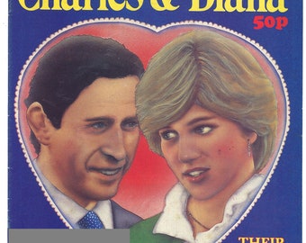 Charles & Diana The Love Story Souvenir Cartoon Drawings  Magazine Gift Birthday Present