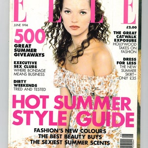 Elle UK Juni 1994 Britisches Original Vintage Fashion Magazine Kate Moss 30