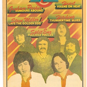 May include: Vintage magazine cover from September 9, 1977, featuring the word "RAM" in teal and red. The cover promotes musical artists such as Graham Parker, Steve Miller, and Heart. The bottom of the cover reads "The Ram 10cc TOUR GUIDE."
