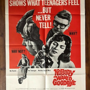 Nobody Waved Goodby 1964 1 Sheet Movie Poster Teenagers Paul Anka MODS Scooters 60th