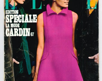 Elle Feb 16 1967 no 1104 Original Foreign Vintage Rare Retro Fashion Magazine Edition Speciale la Mode Cardin