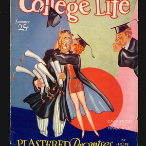 College Life US Sommer 1931 Original Vintage Satire Magazin Plastered Promises von Hope Hale