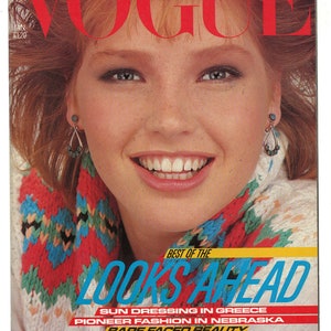 Vogue UK Janeiro de 1982 Revista Vintage Original Britânica Presente Jodie Mallinson