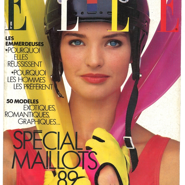 Elle French no2256 April 3  1989 Paris Foreign Original Vintage Fashion Magazine Gift Present Birthday