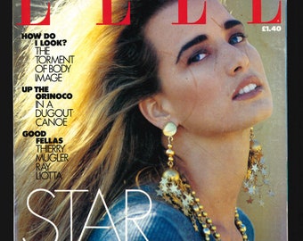 Elle UK Dec 1990 Original Vintage Glamour Fashion Magazine