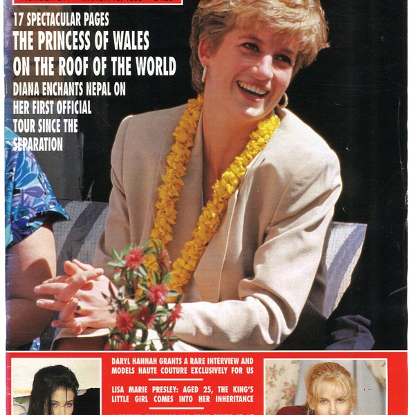 Hello no 244 March 13 1993 Original Vintage Weekly News Lifestyle Fashion Magazine Princess of Wales Diana  cover