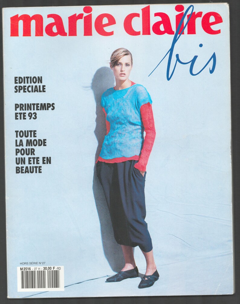 Marie Claire bis no 27 Spring 1993 Foreign Paris Original Vintage Fashion Magazine Birthday Gift Present image 1