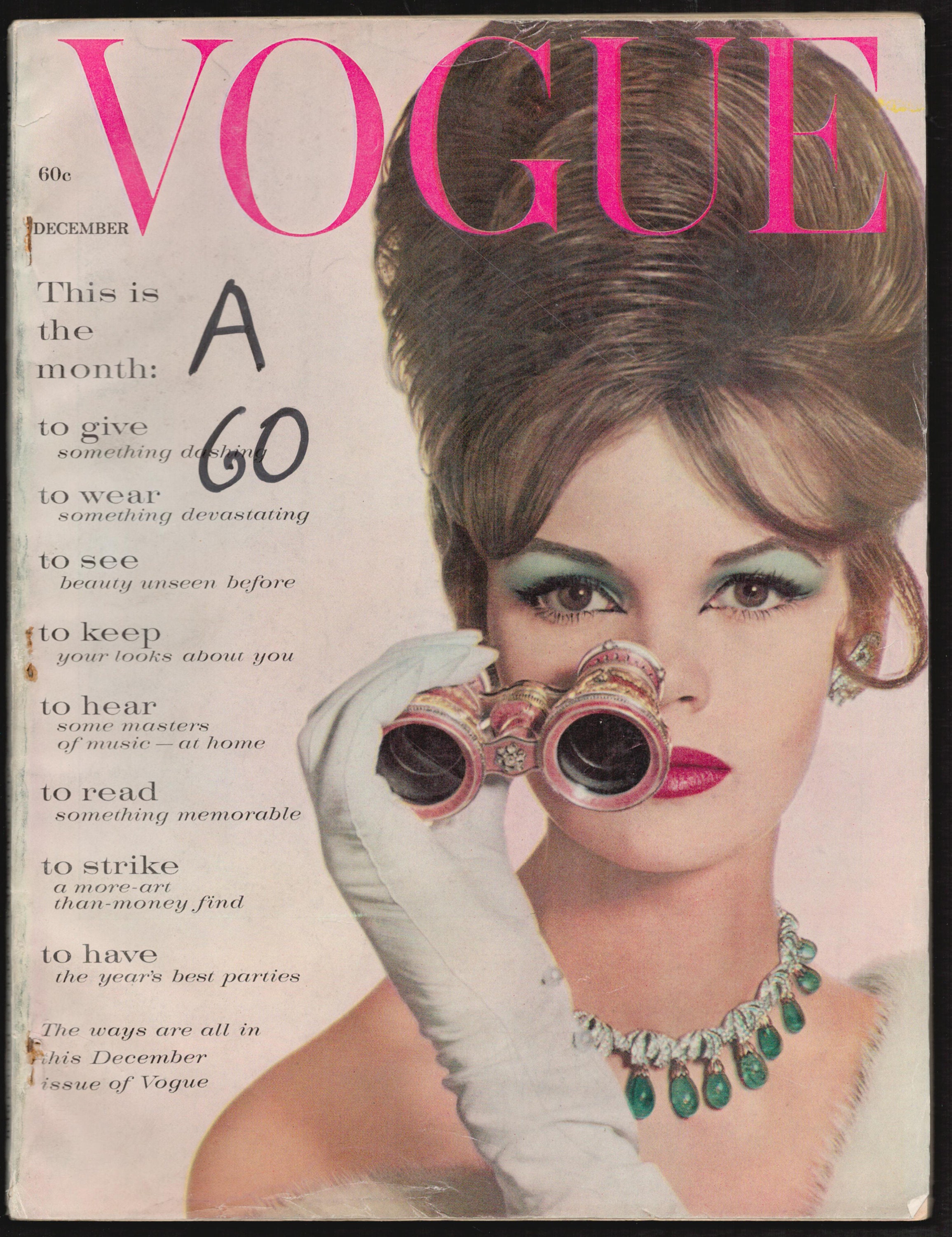 Vogue US Dec 1960 Original Vintage American Fashion Magazine
