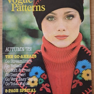 Vogue Patterns Book Automne 1975 Original vintage Retro Rare Fashion Magazine Cadeau Cadeau d’anniversaire