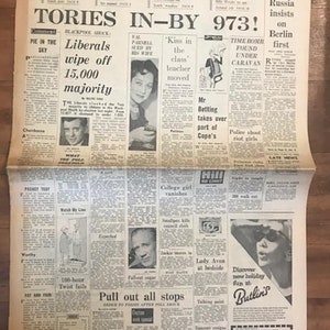 Daily Mail March 14 1962 Original Rare Vintage News Chronicle  Birthday Gift Present