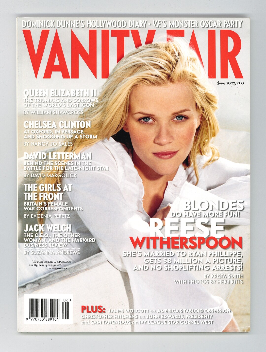 Vanity Fair UK June 2002 Reese Witherspoon Cover Etsy