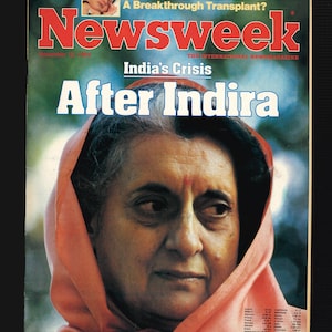 Newsweek Magazine  Nov 12 1984 India's Crisis After Indira Gandhi / Indira Shot Dead Cover , Cartier Advert 40th