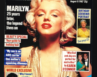 Vrouw 8 augustus 1987 Vintage Magazine Mode Schoonheid Koken Marilyn Monroe