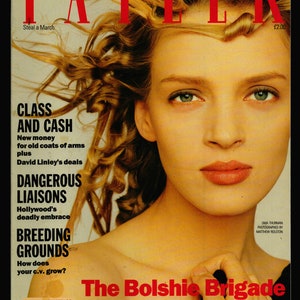 Tatler UK Março de 1989 Original Vintage Fashion Magazine Uma Thurman