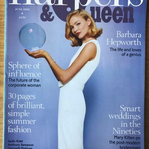 Harpers & Queen June 1995 UK  British Original Vintage Fashion Magazine Gift Birthday Present Jodie Kidd cover