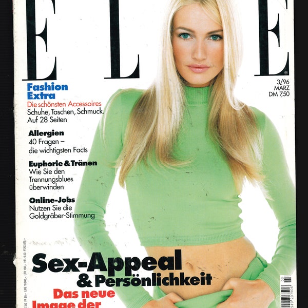 Elle March 1996 German Edition Vintage Magazine