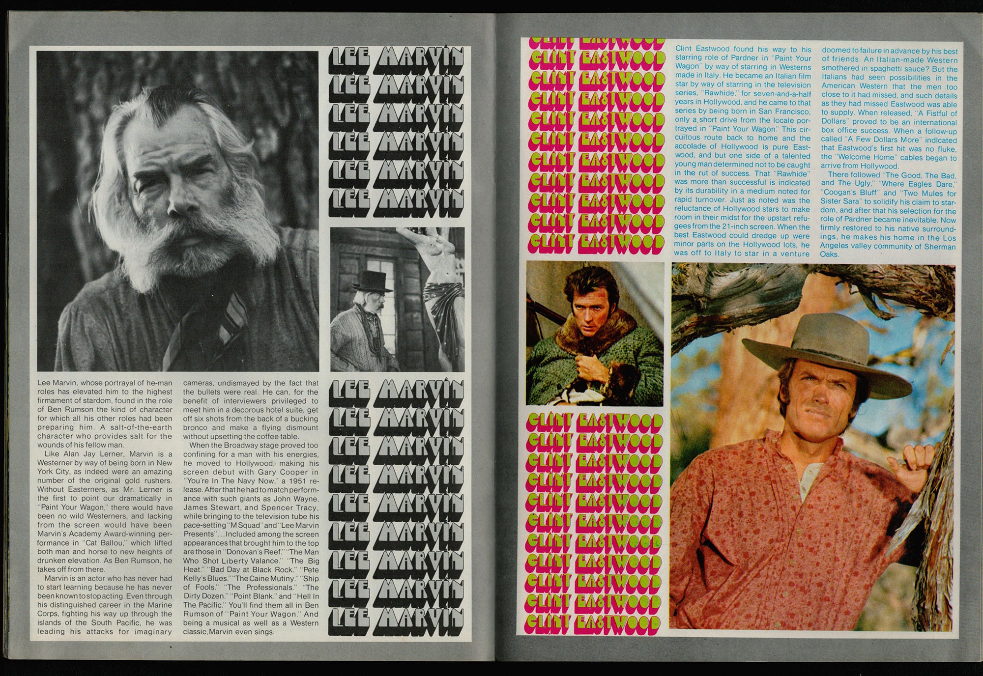 Verf je wagen Brochure Souvenir jaren 70 Clint Eastwood Lee Marvin - Etsy  België, image size:2000x1376