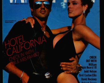 Vanity Fair US Nov 1985 Vintage Fashion Magazine Sylvester Stallone & Brigitte Nielsen cover,Jack Nicholson