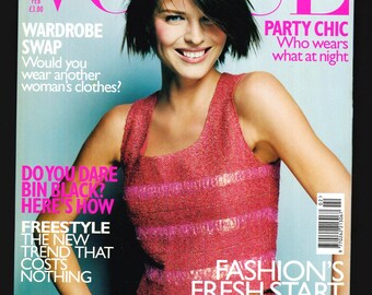 Vogue UK February 1999 Original Vintage Fashion Magazine Cover