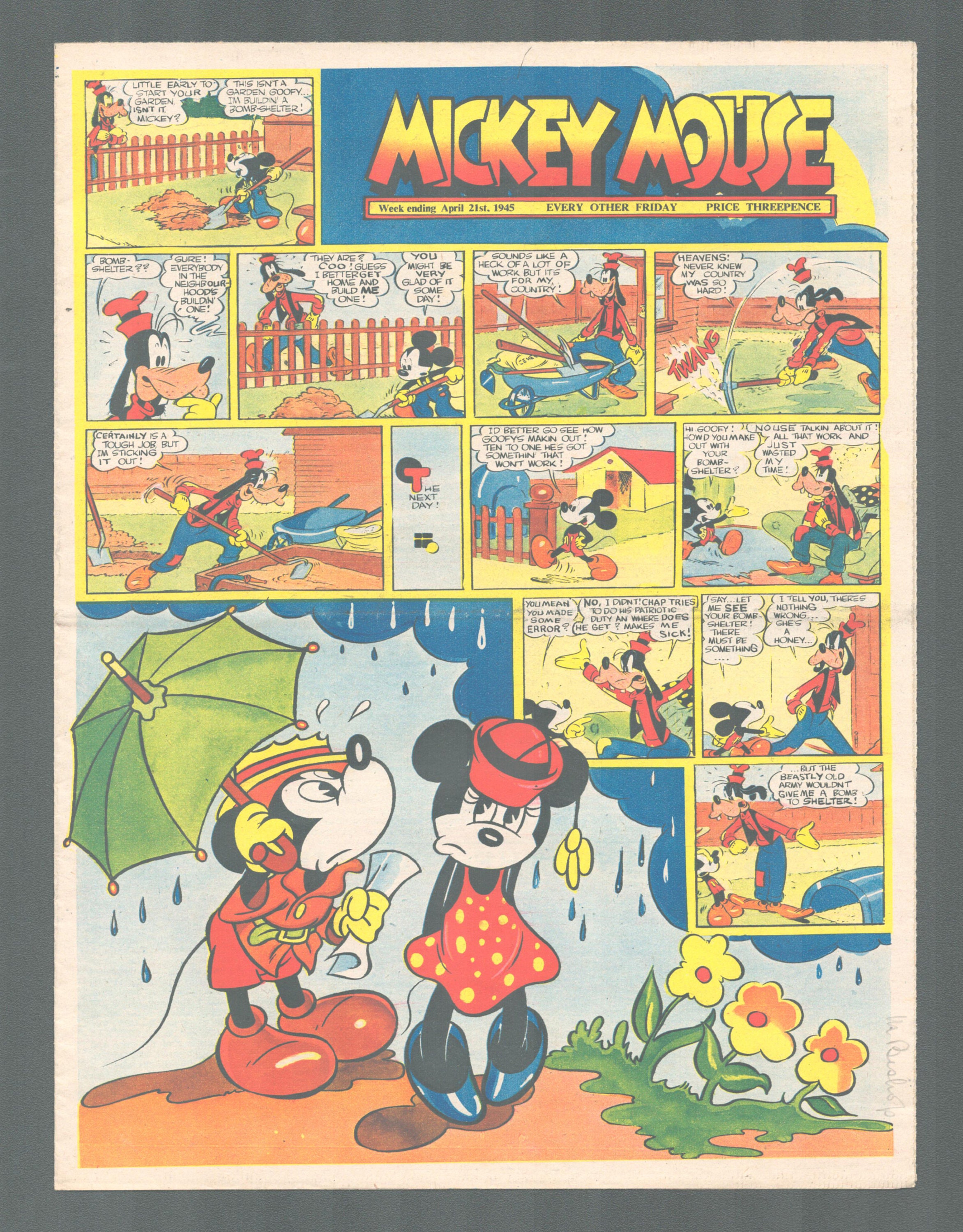 ミッキーマウス 1945年4月21日 イギリス コミック ディズニー