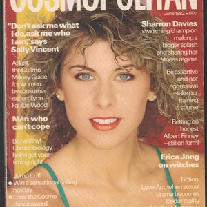 Cosmopolitan UK June 1982  Birthday Gift Present British Original Vintage Fashion Magazine Sharron Davies