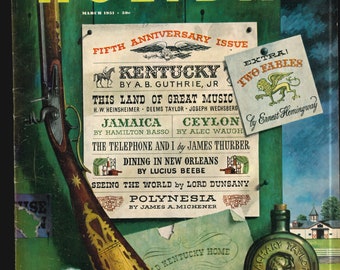 Maison de vacances mars 1951 vol 9 no 3 US Original vintage Magazine Kentucky Jamaïque Polynésie